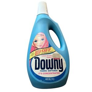 Vintage Downy Fabric Softener Open Bottle 64oz Prop Blue Plastic Downy Girl 11"